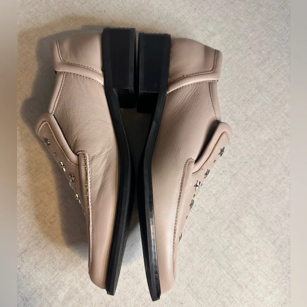 Sol Sana Nancy Loafers Cream Leather Studded Size 40